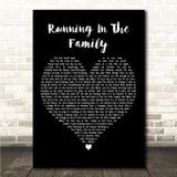 Level 42 Running In The Family Black Heart Song Lyric Wall Art Canvas Framed Print