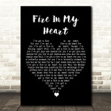 Super Furry Animals Fire In My Heart Black Heart Song Lyric Quote Music Print