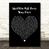 Louis Tomlinson Written All Over Your Face Black Heart Song Lyric Wall Art Canvas Framed Print