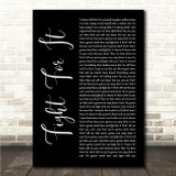 Lucy Spraggan Fight For It Black Script Song Lyric Wall Art Canvas Framed Print