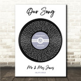 Lonestar Amazed Blue Heart Vinyl Record Song Lyric Wall Art Canvas Framed Print