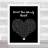 Swedish House Mafia Don't You Worry Child Black Heart Song Lyric Quote Music Print