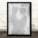 Lauren Daigle You Say Gay Couple Two Men Dancing Grey Song Lyric Wall Art Canvas Framed Print