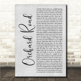 Leo Sayer Orchard Road Grey Rustic Script Song Lyric Wall Art Canvas Framed Print