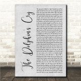 LIVE The Dolphins Cry Grey Rustic Script Song Lyric Wall Art Canvas Framed Print