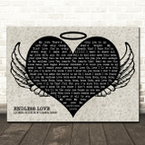 Lionel Richie & Diana Ross Endless Love Heart Angel Wings Halo Memorial Song Lyric Wall Art Canvas Framed Print