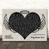 Lonestar Amazed Heart Angel Wings Halo Memorial Song Lyric Wall Art Canvas Framed Print