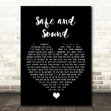 Taylor Swift Safe and Sound Black Heart Song Lyric Quote Music Print