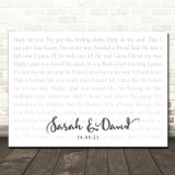 Lionel Richie Stuck On You Landscape Smudge White Grey Wedding Photo Song Lyric Wall Art Canvas Framed Print