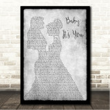 London Grammar Baby Its You Lesbian Couple Two Ladies Dancing Grey Song Lyric Wall Art Canvas Framed Print