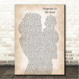 Leona Lewis Footprints In The Sand Mother & Baby Song Lyric Wall Art Canvas Framed Print