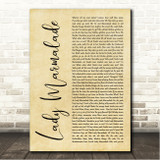 Lil Kim, Mýa, Christina Aguilera & P!nk Lady Marmalade Rustic Script Song Lyric Wall Art Canvas Framed Print