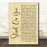 Lionel Richie Stuck On You Rustic Script Song Lyric Wall Art Canvas Framed Print