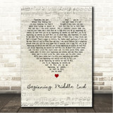 Leah Nobel Beginning Middle End Script Heart Song Lyric Wall Art Canvas Framed Print