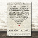 LF SYSTEM Afraid To Feel Script Heart Song Lyric Wall Art Canvas Framed Print