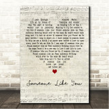 linda eder Someone Like You Script Heart Song Lyric Wall Art Canvas Framed Print