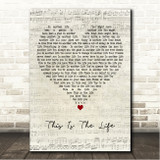 Living Colour This Is The Life Script Heart Song Lyric Wall Art Canvas Framed Print