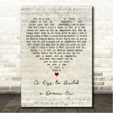 Louis Armstrong A Kiss to Build a Dream On Script Heart Song Lyric Wall Art Canvas Framed Print