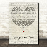 Lunatica Song For You Script Heart Song Lyric Wall Art Canvas Framed Print