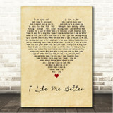 Lauv I Like Me Better Vintage Heart Song Lyric Wall Art Canvas Framed Print