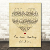 Londonbeat Ive Been Thinking About You Vintage Heart Song Lyric Wall Art Canvas Framed Print