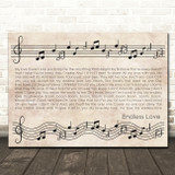 Lionel Richie & Diana Ross Endless Love Vintage Music Notes Script Song Lyric Wall Art Canvas Framed Print