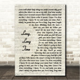 Linda Ronstadt Long, Long Time Vintage Script Song Lyric Wall Art Canvas Framed Print