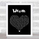 The Coronas Warm Black Heart Song Lyric Quote Music Print