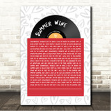 Lee Hazlewood and Nancy Sinatra Summer Wine Vinyl Record In Sleeve Hearts Song Lyric Wall Art Canvas Framed Print