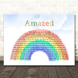 Lonestar Amazed Watercolour Rainbow & Clouds Song Lyric Wall Art Canvas Framed Print