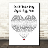 Lady A Cant Take My Eyes Off You White Heart Song Lyric Wall Art Canvas Framed Print