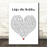 Lauv I Like Me Better White Heart Song Lyric Wall Art Canvas Framed Print
