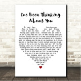 Londonbeat Ive Been Thinking About You White Heart Song Lyric Wall Art Canvas Framed Print