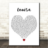 Lord Huron Louisa White Heart Song Lyric Wall Art Canvas Framed Print