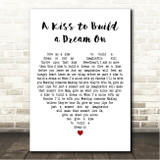 Louis Armstrong A Kiss to Build a Dream On White Heart Song Lyric Wall Art Canvas Framed Print