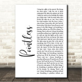Lewis Capaldi Pointless White Script Song Lyric Wall Art Canvas Framed Print