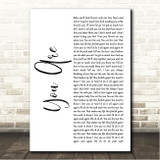 Lionel Richie You Are White Script Song Lyric Wall Art Canvas Framed Print