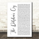 LIVE The Dolphins Cry White Script Song Lyric Wall Art Canvas Framed Print