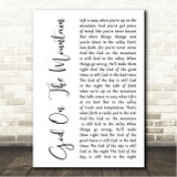 Lynda Randle God On The Mountain White Script Song Lyric Wall Art Canvas Framed Print