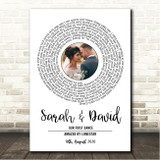 Lonestar Amazed White Vinyl Record Wedding First Dance Photo Song Lyric Wall Art Canvas Framed Print