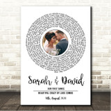 Luke Combs Beautiful Crazy White Vinyl Record Wedding First Dance Photo Song Lyric Wall Art Canvas Framed Print