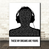 Marc almond These My Dreams Are Yours Black & White Man Headphones Song Lyric Wall Art Canvas Framed Print