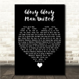 Manchester United FC Glory Glory Man United Black Heart Song Lyric Wall Art Canvas Framed Print