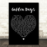 Mario Lanza Golden Days Black Heart Song Lyric Wall Art Canvas Framed Print