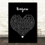 Mountains of The Moon Bayou Black Heart Song Lyric Wall Art Canvas Framed Print