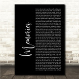 Maroon 5 Memories Black Script Song Lyric Wall Art Canvas Framed Print