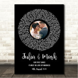 Madness It Must Be Love Black Vinyl Record Wedding First Dance Photo Song Lyric Wall Art Canvas Framed Print