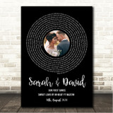 M-Beat Sweet Love Black Vinyl Record Wedding First Dance Photo Song Lyric Wall Art Canvas Framed Print