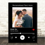 Michael Buble Hold On Black Your Photo Spotify Music Song Lyric Wall Art Canvas Framed Print