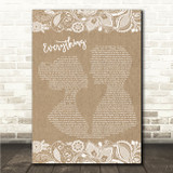 Mary J Blige Everything Burlap & Lace Song Lyric Wall Art Canvas Framed Print